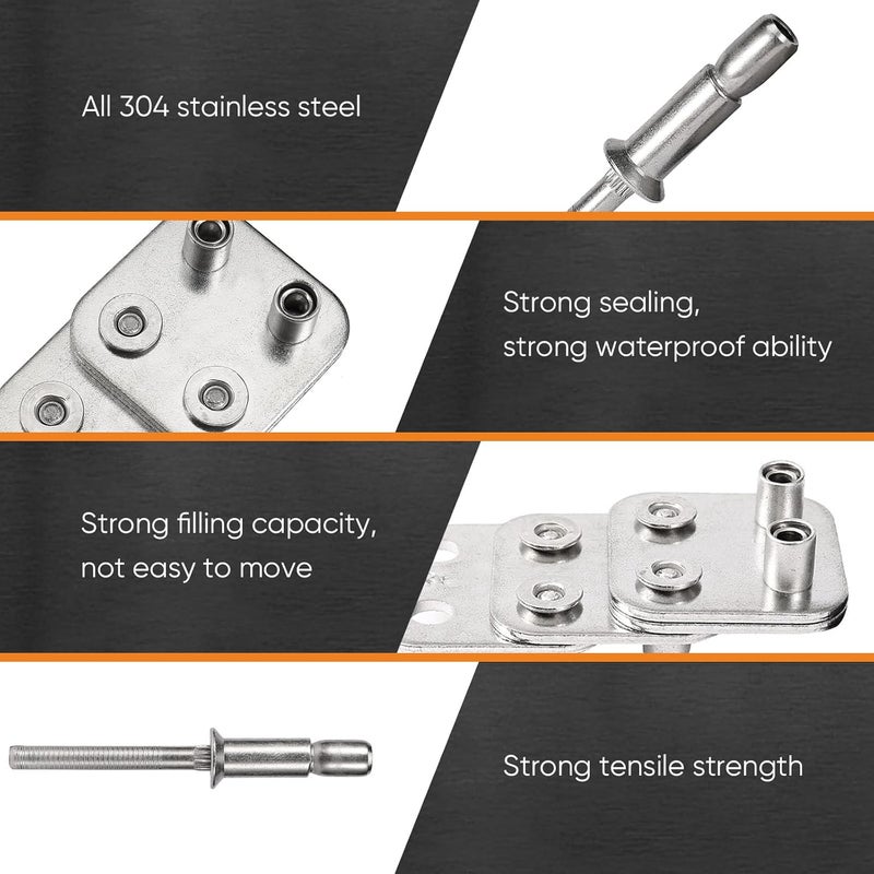 ALLCLEAN 3/16" x 5/8" Industrial-Grade Internal Lock Dome Head Structural Rivets Pop Rivets – Robust Connections Designed for Heavy-Duty Projects - 30 Pack - Image 4